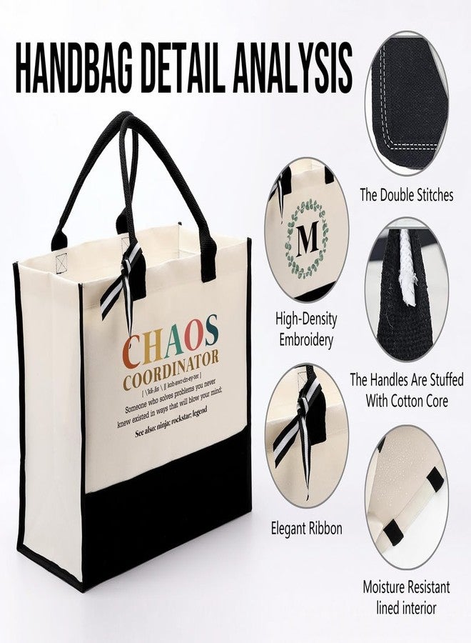 EDCTO Canvas Tote Bag, Cotton Canvas Tote Bag, Chaos Coordinator Bag, Gifts for Boss Lady/Friend/Coworker/Teacher, Mom Birthday Gift, Canvas Tote Bags for Women, Womens Weekend Bag, Canvas Beach Bag - Image 4